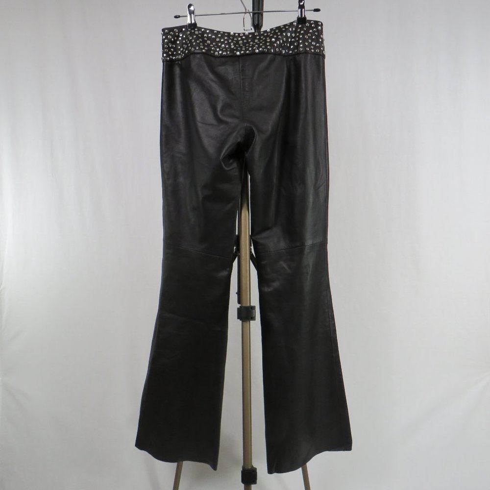Cache Luxe Black Leather Pants - image 4
